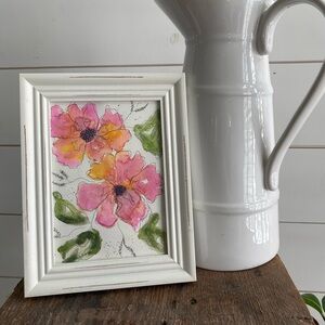 Watercolor original 5x7 in White Frame